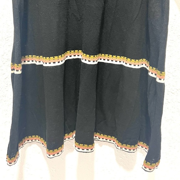 Zara Black Knit Dress with Multicolor Trim L - Picture 6 of 10